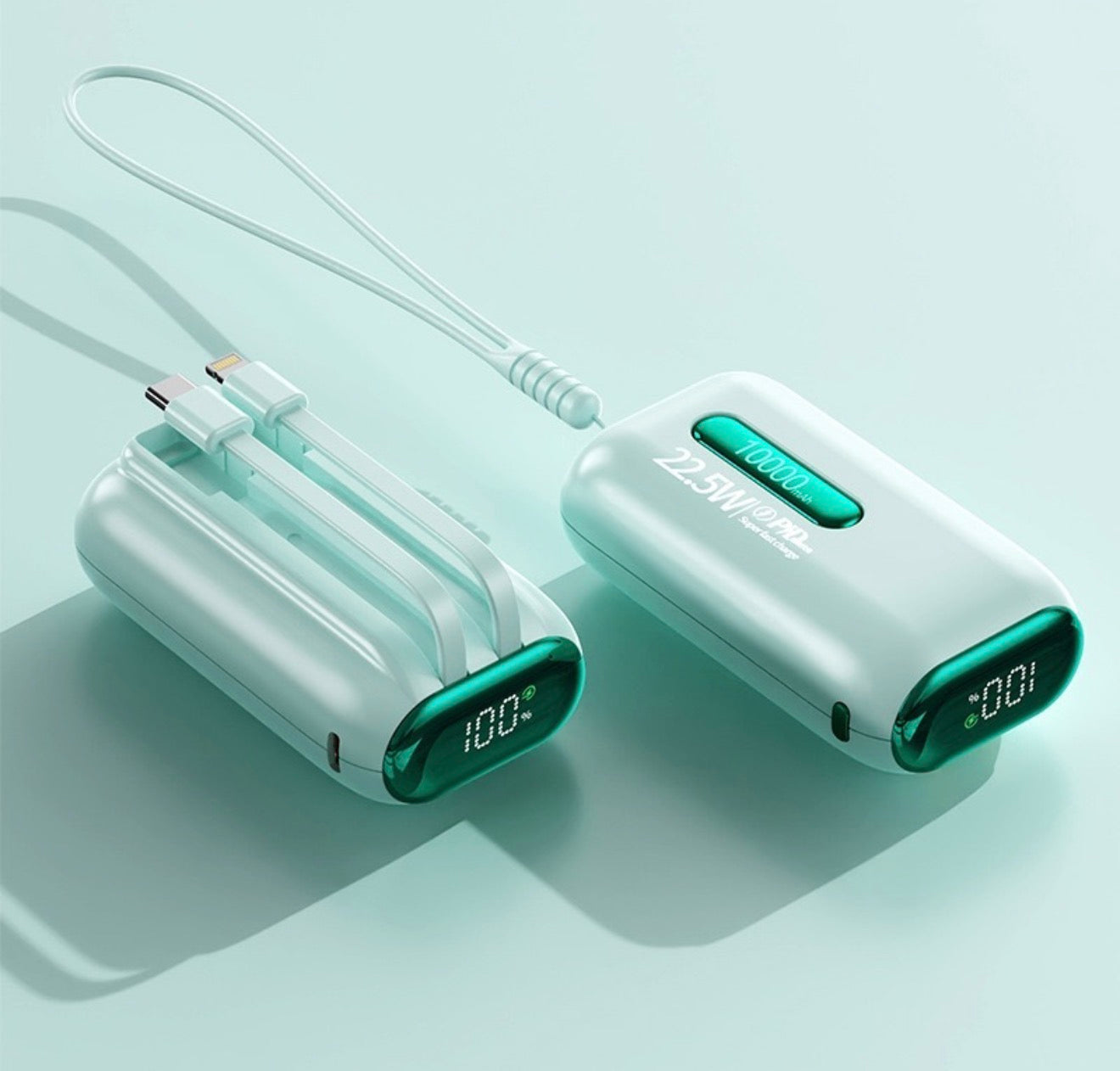 10,000 mAh Portable Power Bank - USB-C & Lightning