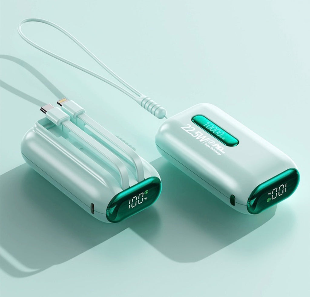 10,000 mAh Portable Power Bank - USB-C & Lightning