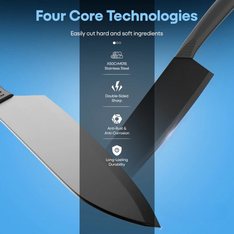 Professional 3-in-1 Stainless Steel Chef Knife Set - Kitchen Knives