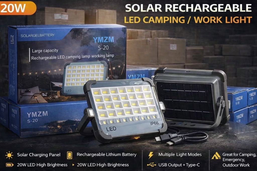 RECHARGEABLE SOLAR LED LIGHT (USB-C)