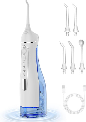 ToFlow Portable 4-Mode IPX7 Cordless Dental Flosser - 6 Piece Set
