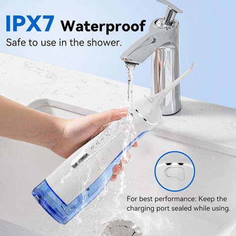 ToFlow Portable 4-Mode IPX7 Cordless Dental Flosser - 6 Piece Set