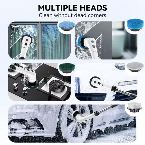 Electric Spin Scrubber (Cordless Cleaning) Brush with 6 Brush Heads - Product Code: K662