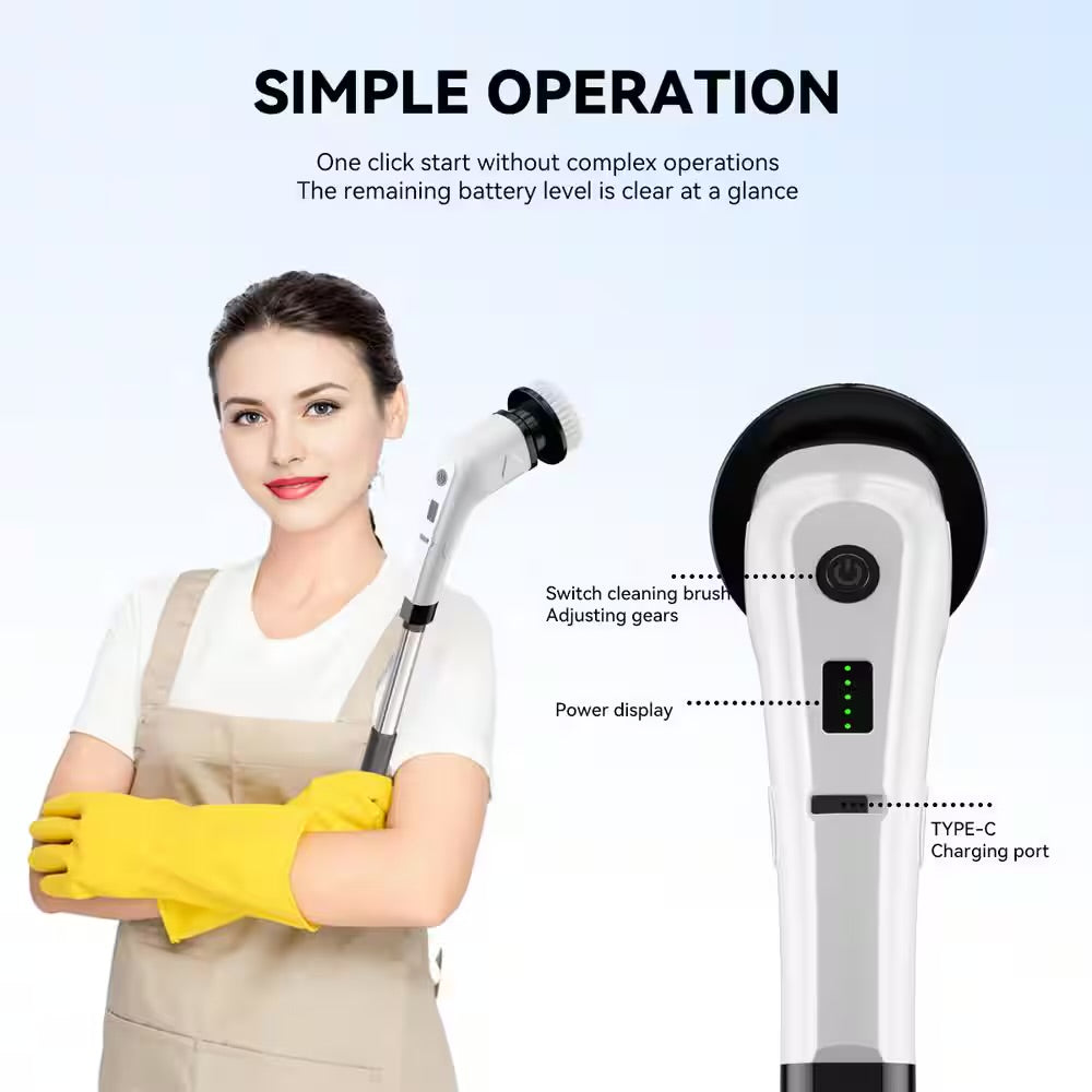 Electric Spin Scrubber (Cordless Cleaning) Brush with 6 Brush Heads - Product Code: K662